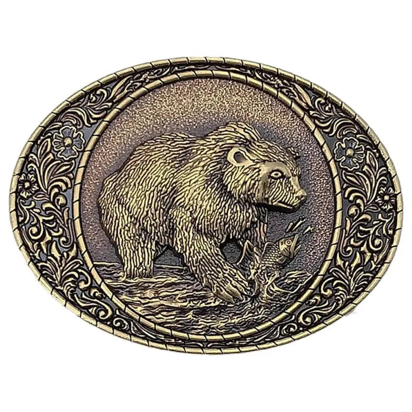 Fishing Bear Belt Buckle