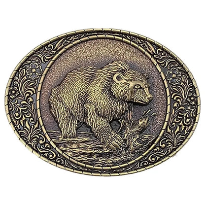 Fishing Bear Belt Buckle