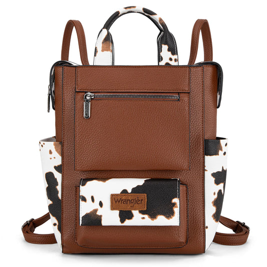 Wrangler Cow Print Tote/Shoulder Bag Convertible Backpack
