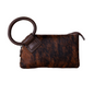 Montana West Hair-on Tooled Ring Handle Wristlet Clutch Bag
