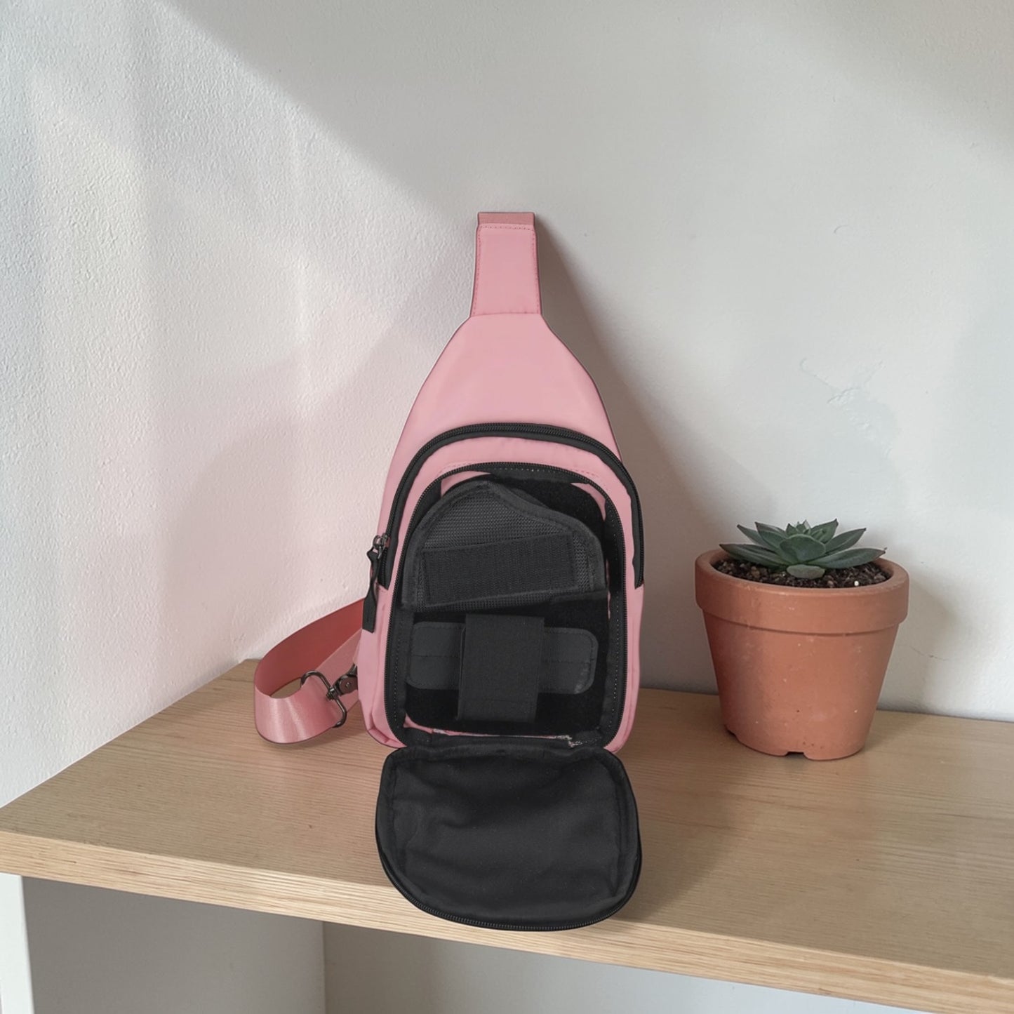 Concealed Carry Sarah Nylon Sling by Lady Conceal Pink