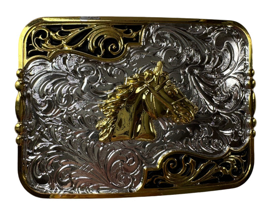 Oversize Horse Head Tri-Color Buckle
