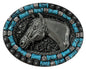 Turquoise Horse Buckle -fits 2" belt