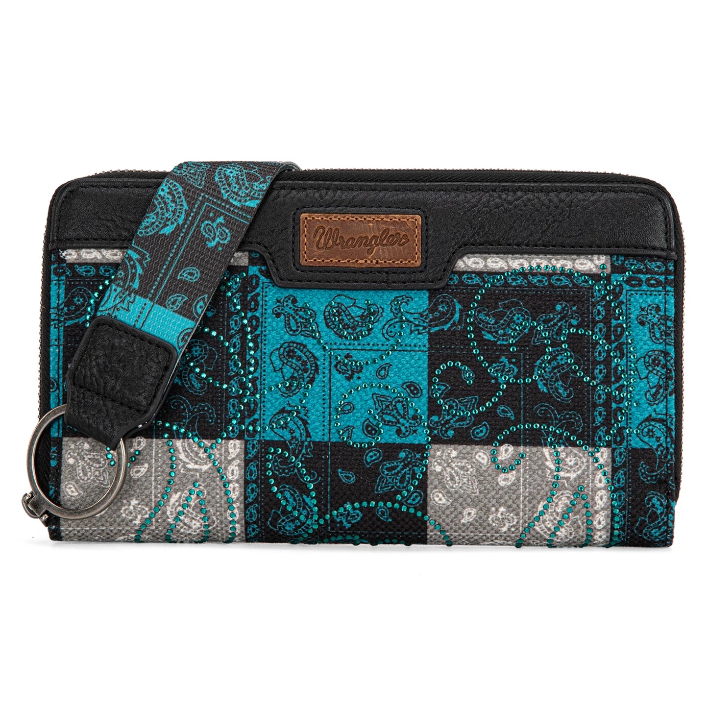Wrangler Bandana Paisley Print Wallet Turquoise