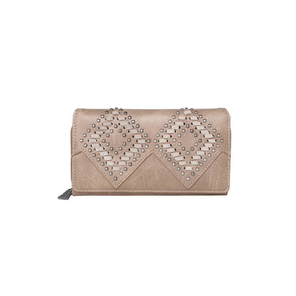 Trinity Ranch Leather Stitch Collection Wallet Khaki