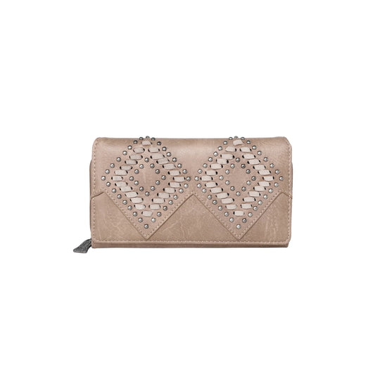 Trinity Ranch Leather Stitch Collection Wallet Khaki