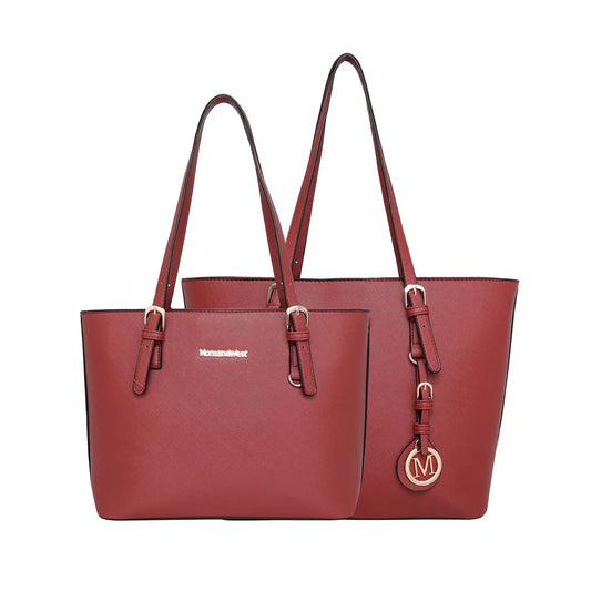Montana West Concealed Carry Twin Set Basic Tote Red