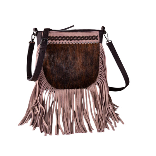 Trinity Ranch Hair-On Cowhide Fringe Crossbody Bag Coffee