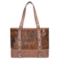 Trinity Ranch Hair-On Cowhide Collection Concealed Carry Tote Brown