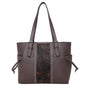 Trinity Ranch Hair-On Leather Studs Collection Concealed Carry Tote Coffee