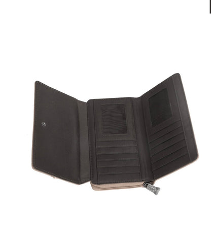 Trinity Ranch Leather Stitch Collection Wallet Black