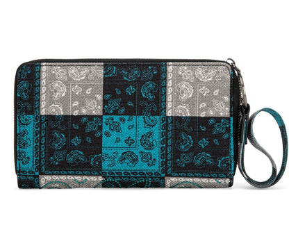 Wrangler Bandana Paisley Print Wallet Turquoise