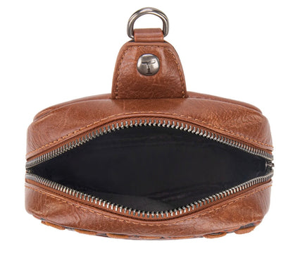 Trinity Ranch Genuine Hair-On Cowhide Tooled Sling Bag Brown