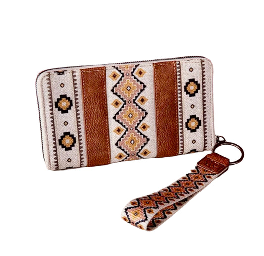 Wrangler Southwestern Art Print Wallet Coffee