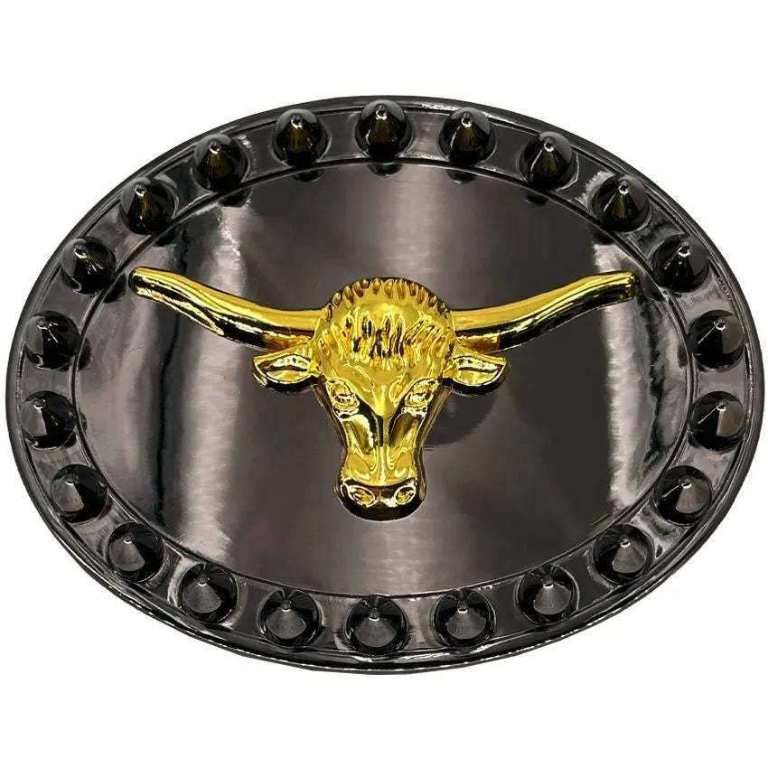 Black & Gold Bull Belt Buckle