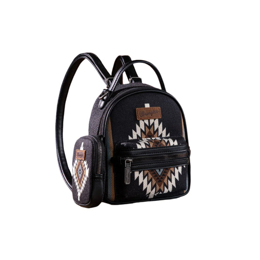 Wrangler Southwestern Knitted Mini Backpack With Coin Pouch - Black