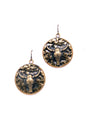 Plating Cow Head W/ Grass Edge Earring Gold