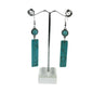 Natural Stone Long Bar Dangle Earring - Blue