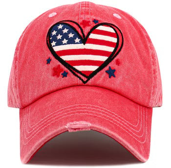 Heart Flag Vintage Ball Cap