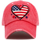 Heart Flag Vintage Ball Cap