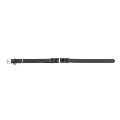 Leather Topside Dog Collar in Ebony-Dk Br