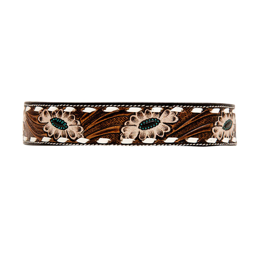Hotshots Hand-Tooled Leather Dog Collar