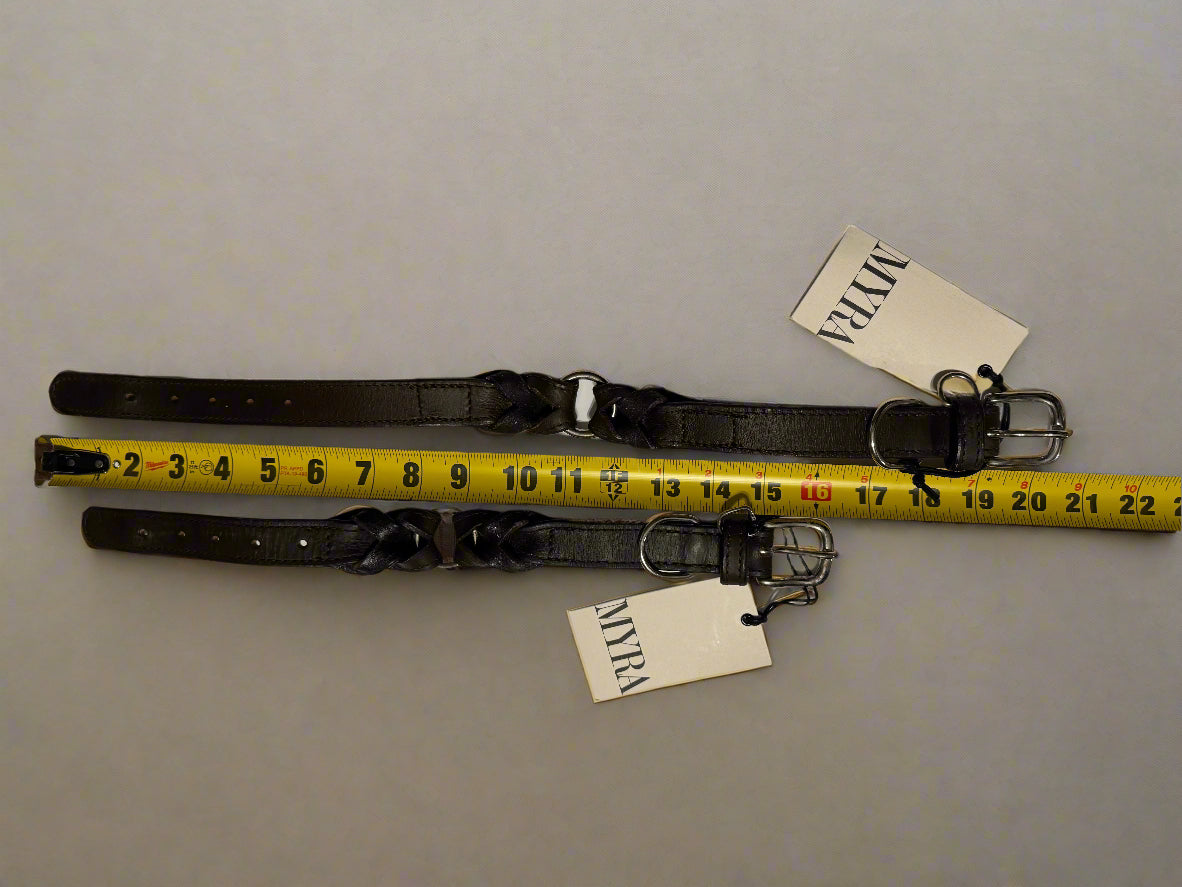 Leather Topside Dog Collar in Ebony-Dk Br