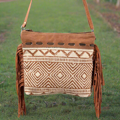 Ohlay Crossbody Upcycled Canvas Brown/Cream