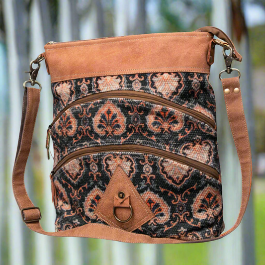 Ohlay Crossbody Leather & Canvas Multi-Print