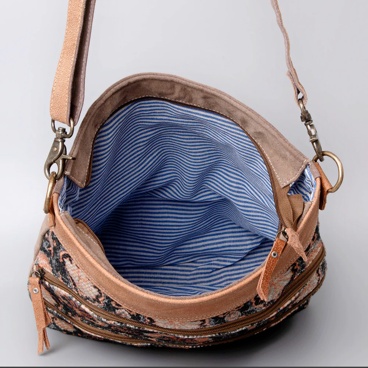 Ohlay Crossbody Leather & Canvas Multi-Print