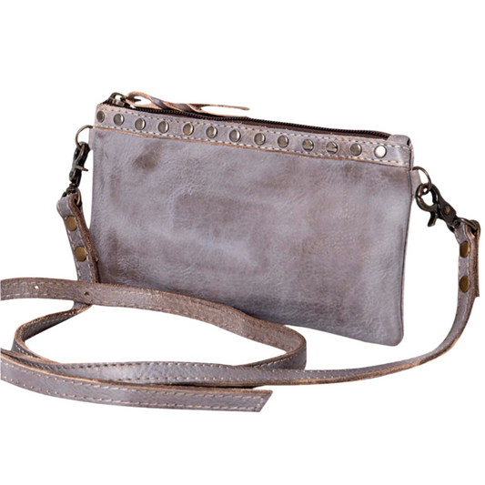 Never Mind Distressed Gray Genuine Western Leather