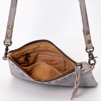 Never Mind Distressed Gray Genuine Western Leather