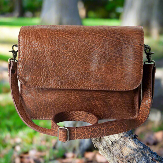American Darling Crossbody Distressed Brown Genuine Leather