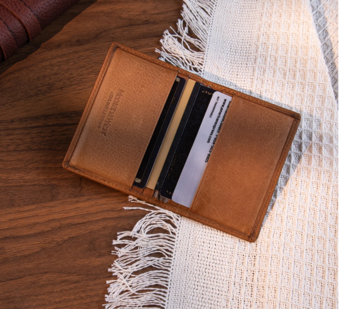 Genuine Leather Bi-Fold Card Wallet