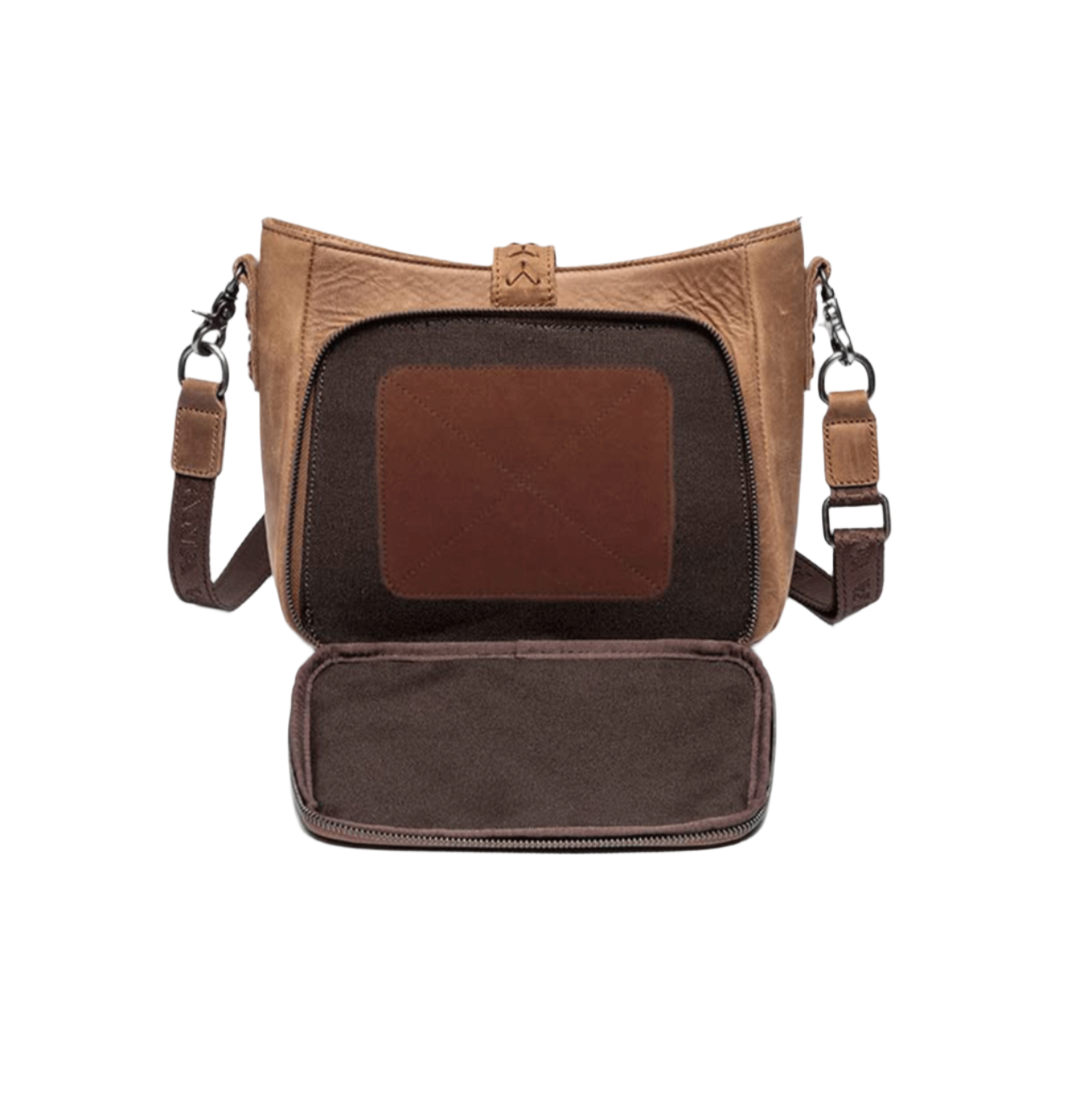 Montana West Genuine Leather Collection Concealed Carry Hobo/Crossbody Khaki