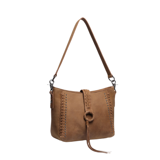 Montana West Genuine Leather Collection Concealed Carry Hobo/Crossbody Khaki