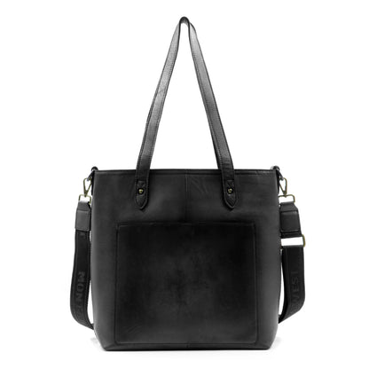 Montana West Real Leather Safety Travel Tote/Crossbody