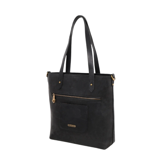 Montana West Real Leather Safety Travel Tote/Crossbody