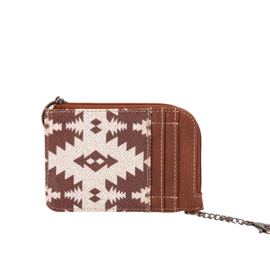 Wrangler Southwestern Art Print Mini Zip Card Case -Coffee