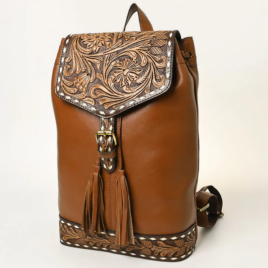 Ohlay Hand Tooled Leather Backpack