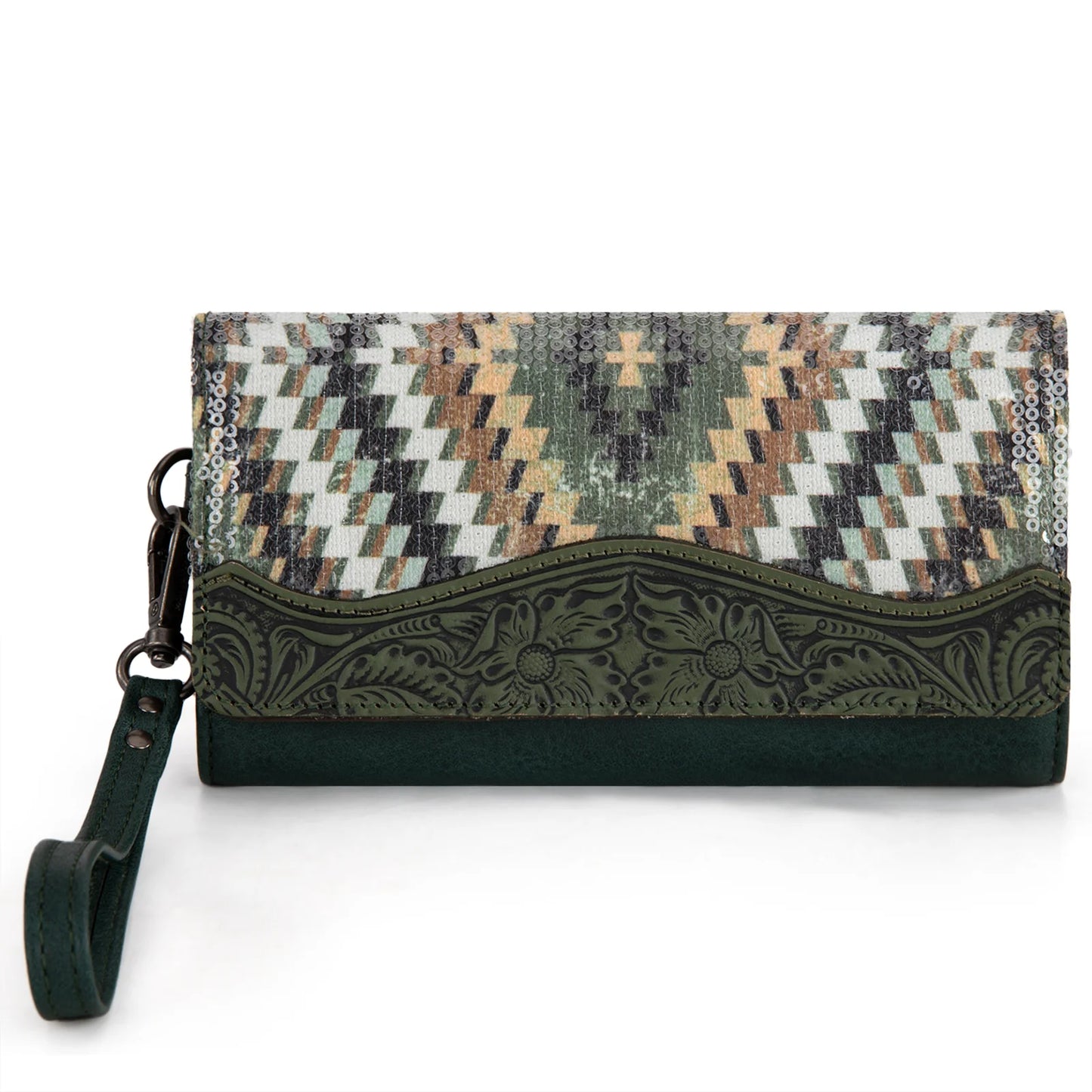 Montana West Tooled Aztec Collection Wallet