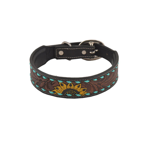 Scenic Hand-Tooled Dog Collar