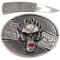 Flaming Skull Knife Buckle