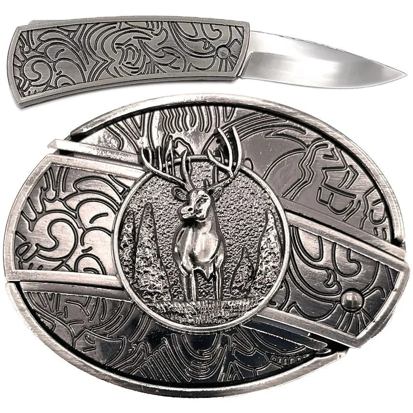 Western Deer Knife Buckle