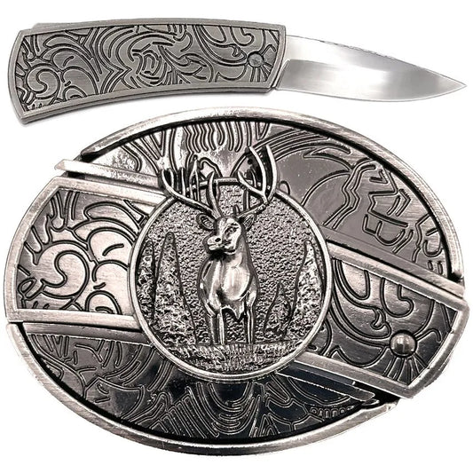 Western Deer Knife Buckle