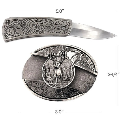 Western Deer Knife Buckle