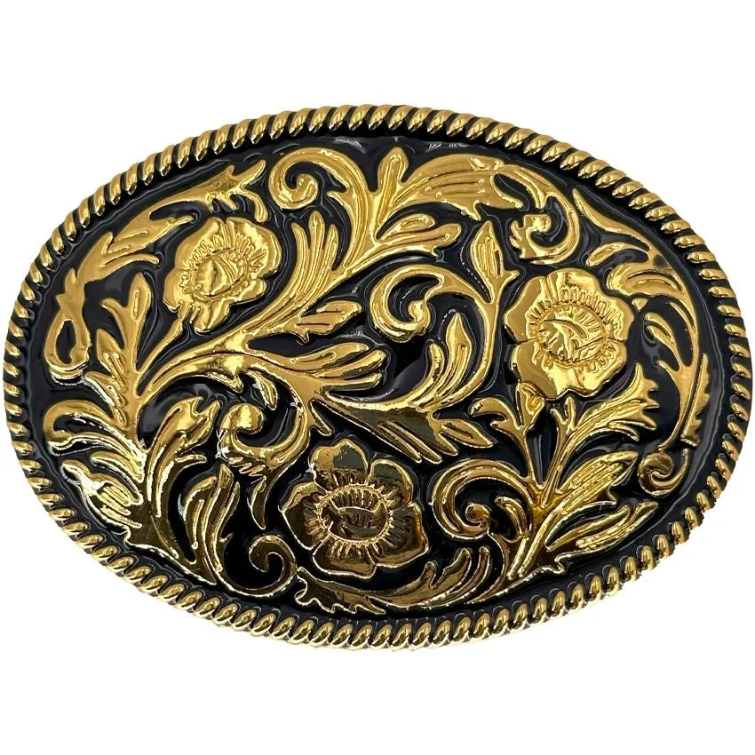 Gold Floral Design Buckle