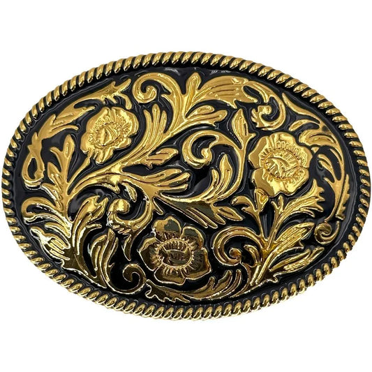 Gold Floral Design Buckle