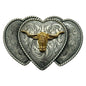 Golden Longhorn Heart Buckle