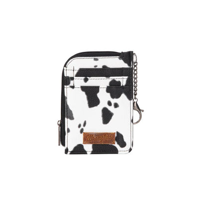Wrangler Cow Print Mini Zip Card Case